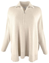 Women's Shimmer Bonita Half Zip Long Sleeved Poncho Top-CH-S/M Camel Heather